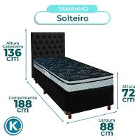Cama Box + Colchão Solteiro D28 Conforto Paropas + Cabeceira Estofada - 3