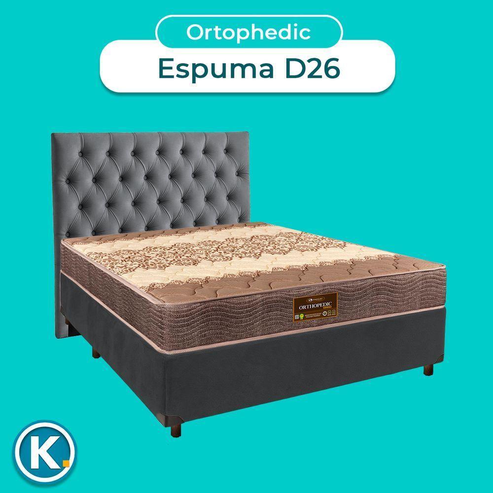 Cama + Box Cinza E Colchão D26 Casal - Ortophedic Sankonfort + Cabeceira - 4