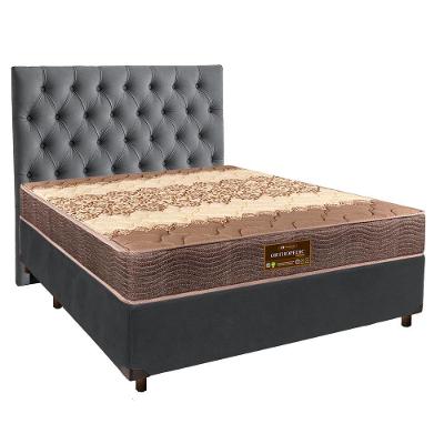 Cama + Box Cinza E Colchão D26 Casal - Ortophedic Sankonfort + Cabeceira