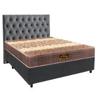 Cama + Box Cinza E Colchão D26 Casal - Ortophedic Sankonfort + Cabeceira - 1