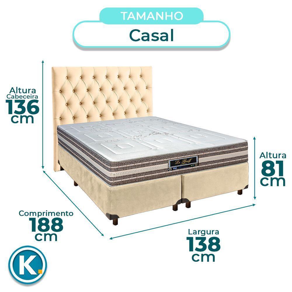 Cama + Box Blindado E Colchão Molas Ensacadas Casal - Legriff Sankonfort + Cabeceira - 3