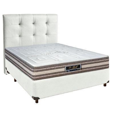 Cama + Box Branco E Colchão Molas Ensacadas Casal - Legriff Sankonfort + Cabeceira