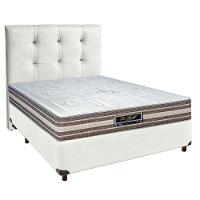 Cama + Box Branco E Colchão Molas Ensacadas Casal - Legriff Sankonfort + Cabeceira - 1