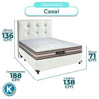 Cama + Box Branco E Colchão Molas Ensacadas Casal - Legriff Sankonfort + Cabeceira - 2