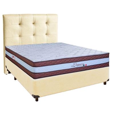 Cama Box + Colchão Casal Molas Ensacadas Legaccy Paropas + Cabeceira Estofada