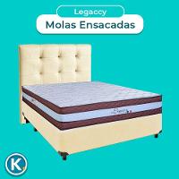 Cama Box + Colchão Casal Molas Ensacadas Legaccy Paropas + Cabeceira Estofada
