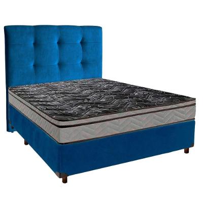 Cama Box + Colchão Casal D28 Conforto Paropas + Cabeceira Estofada
