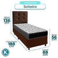 Cama + Box Marrom E Colchão Ortobom D33 Solteiro - Iso100 + Cabeceira - 3