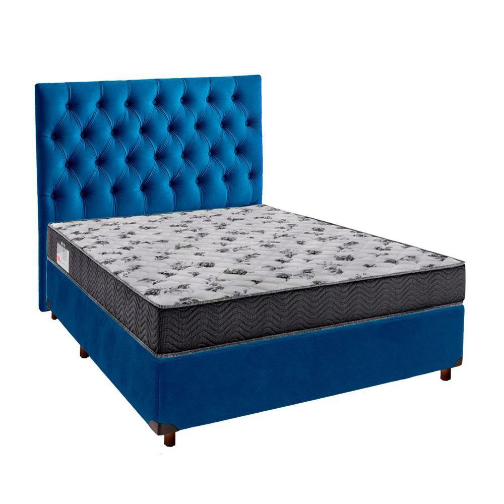 Cama Box + Colchão Casal Ortobom D33 Iso100 + Cabeceira Estofada - 1