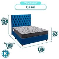 Cama Box + Colchão Casal Ortobom D33 Iso100 + Cabeceira Estofada - 3