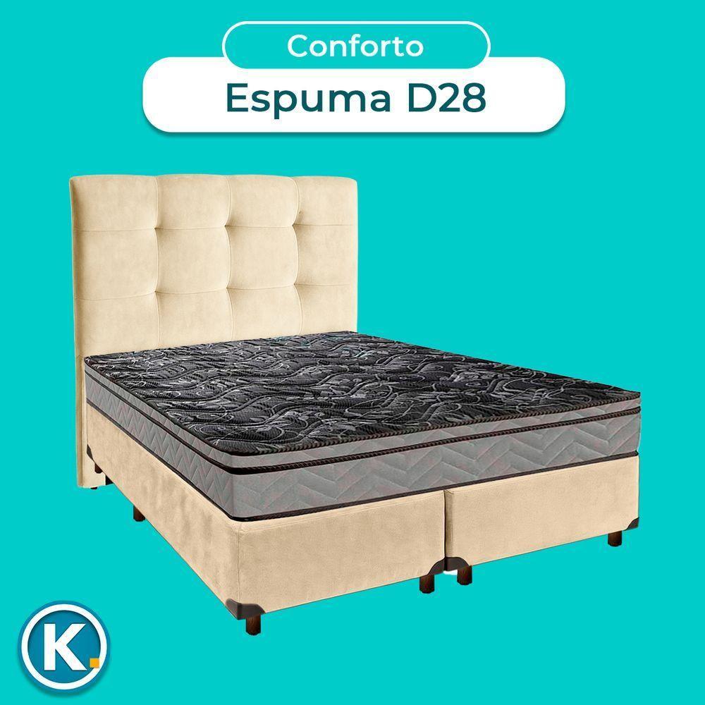 Cama Box + Colchão Casal D28 Conforto Paropas + Cabeceira Estofada - 4