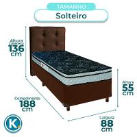 Cama + Box Marrom E Colchão D28 Solteiro - Conforto Paropas + Cabeceira - 3