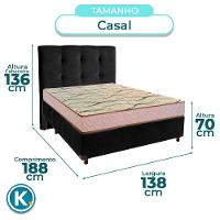 Cama Box + Colchão Casal D33 Maxsono Paropas + Cabeceira Estofada - 3