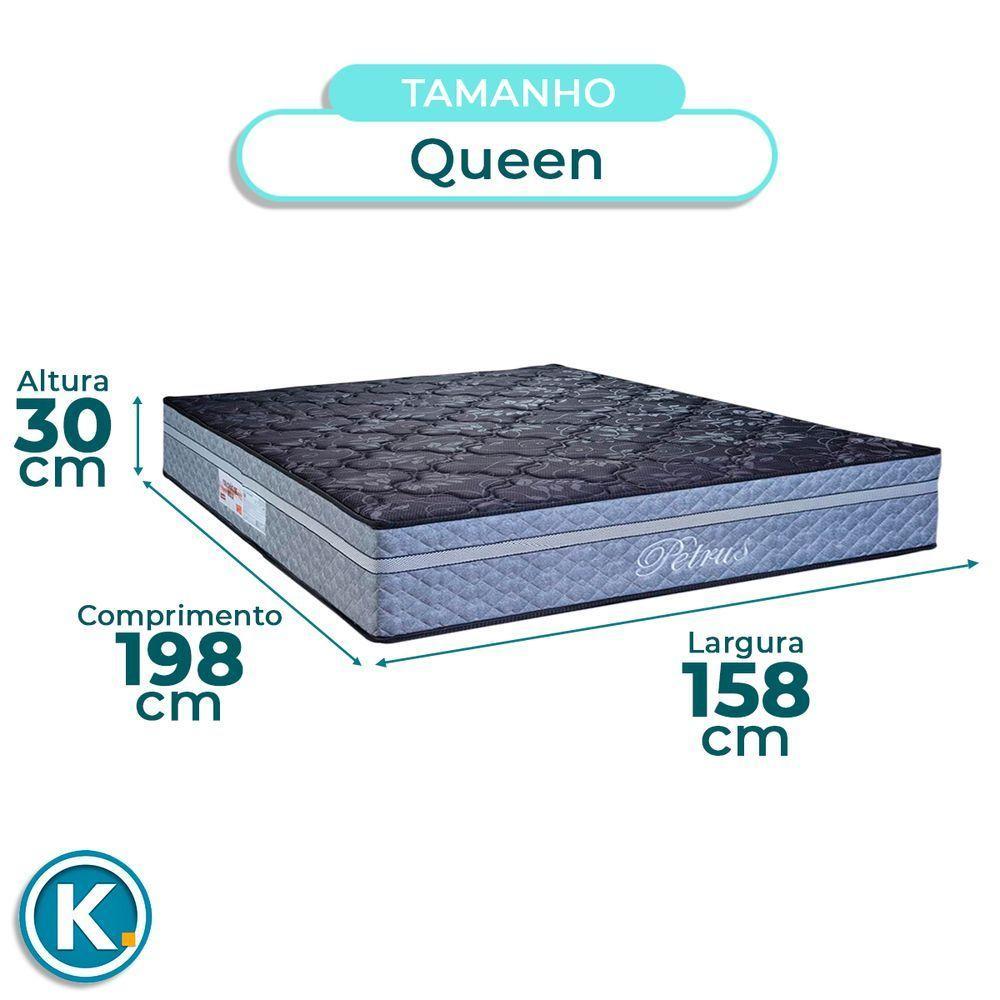 Cama + Box Marrom E Colchão Molas Ensacadas Queen - Petrus Paropas + Cabeceira - 3