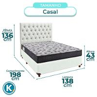 Cama + Box Branco E Colchão Ortobom D33 Casal - Iso100 + Cabeceira - 3