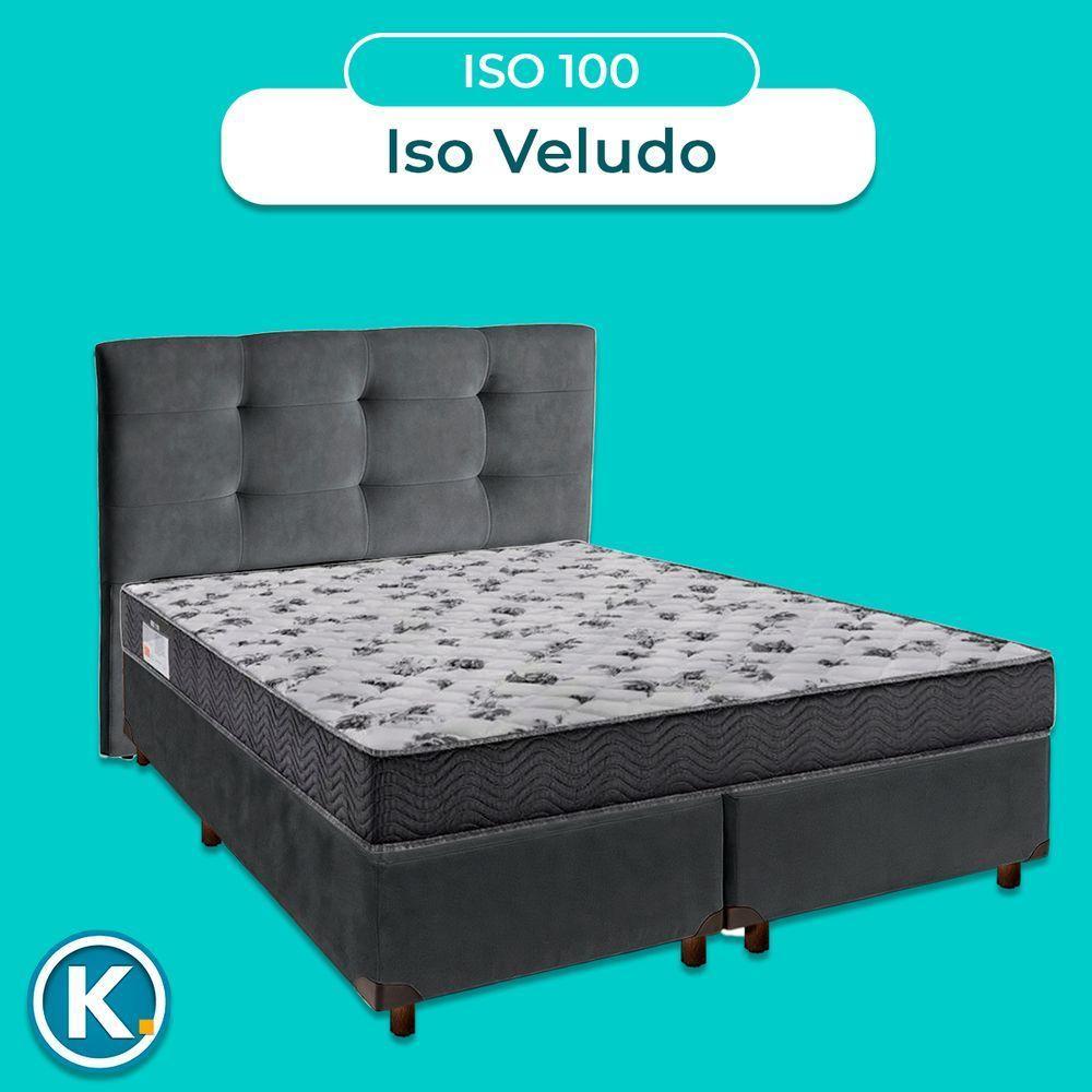 Cama + Box Blindado E Colchão Ortobom D33 Casal - Iso100 + Cabeceira - 2