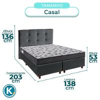 Cama + Box Blindado E Colchão Ortobom D33 Casal - Iso100 + Cabeceira - 4