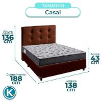 Cama + Box Marrom E Colchão Ortobom D33 Casal - Iso100 + Cabeceira - 3