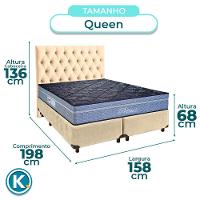 Cama Box + Colchão Queen Molas Ensacadas Petrus Paropas + Cabeceira Estofada - 3