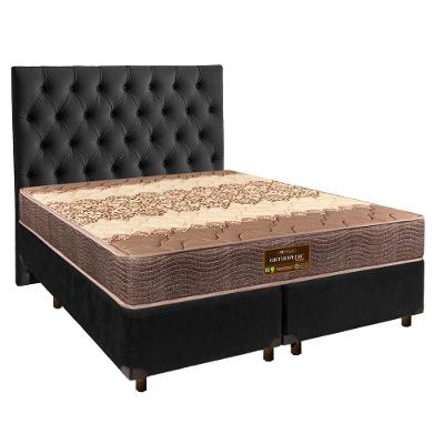 Cama Box + Colchão Queen D26 Ortophedic Sankonfort + Cabeceira Estofada