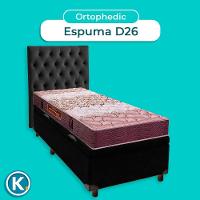 Cama + Bau Preto E Colchão D26 Solteiro - Ortophedic Sankonfort + Cabeceira