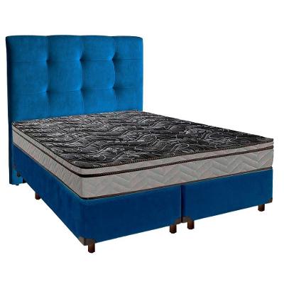Cama + Box Blindado E Colchão D28 Casal - Conforto Paropas + Cabeceira
