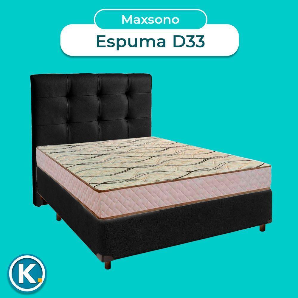 Cama + Box Preto E Colchão D33 Casal - Maxsono Paropas + Cabeceira - 4