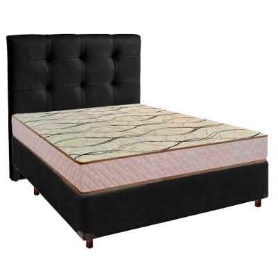 Cama + Box Preto E Colchão D33 Casal - Maxsono Paropas + Cabeceira