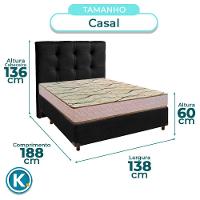 Cama + Box Preto E Colchão D33 Casal - Maxsono Paropas + Cabeceira - 3