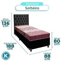 Cama + Box Preto E Colchão D26 Solteiro - Ortophedic Sankonfort + Cabeceira - 3