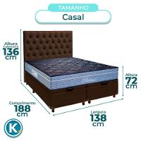 Cama + Bau Blindado E Colchão Molas Ensacadas Casal - Petrus Paropas + Cabeceira - 3