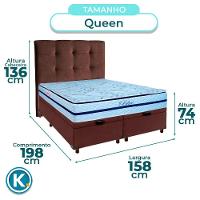 Cama + Bau Blindado E Colchão Molas Ensacadas Queen - Blue Paropas + Cabeceira - 3