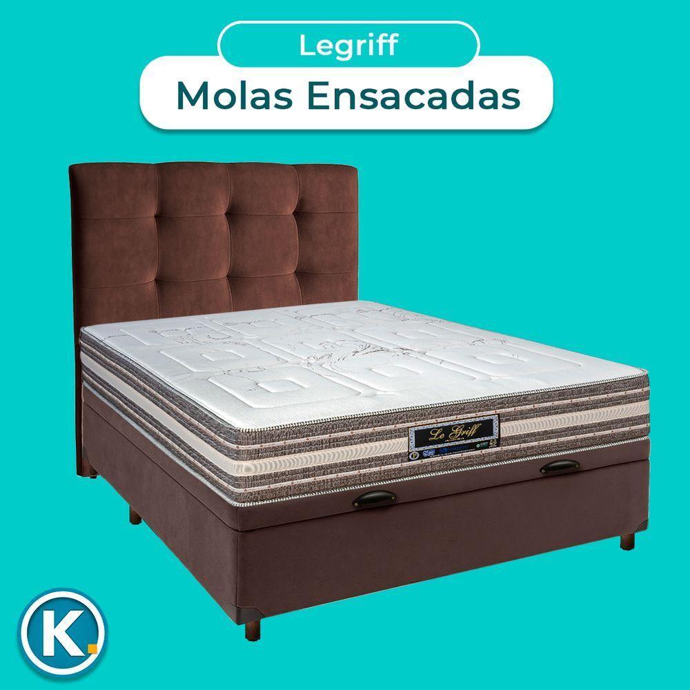 Cama + Bau Blindado E Colchão Molas Ensacadas Casal - Legriff Sankonfort + Cabeceira - 4