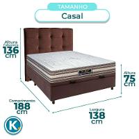 Cama + Bau Blindado E Colchão Molas Ensacadas Casal - Legriff Sankonfort + Cabeceira - 3