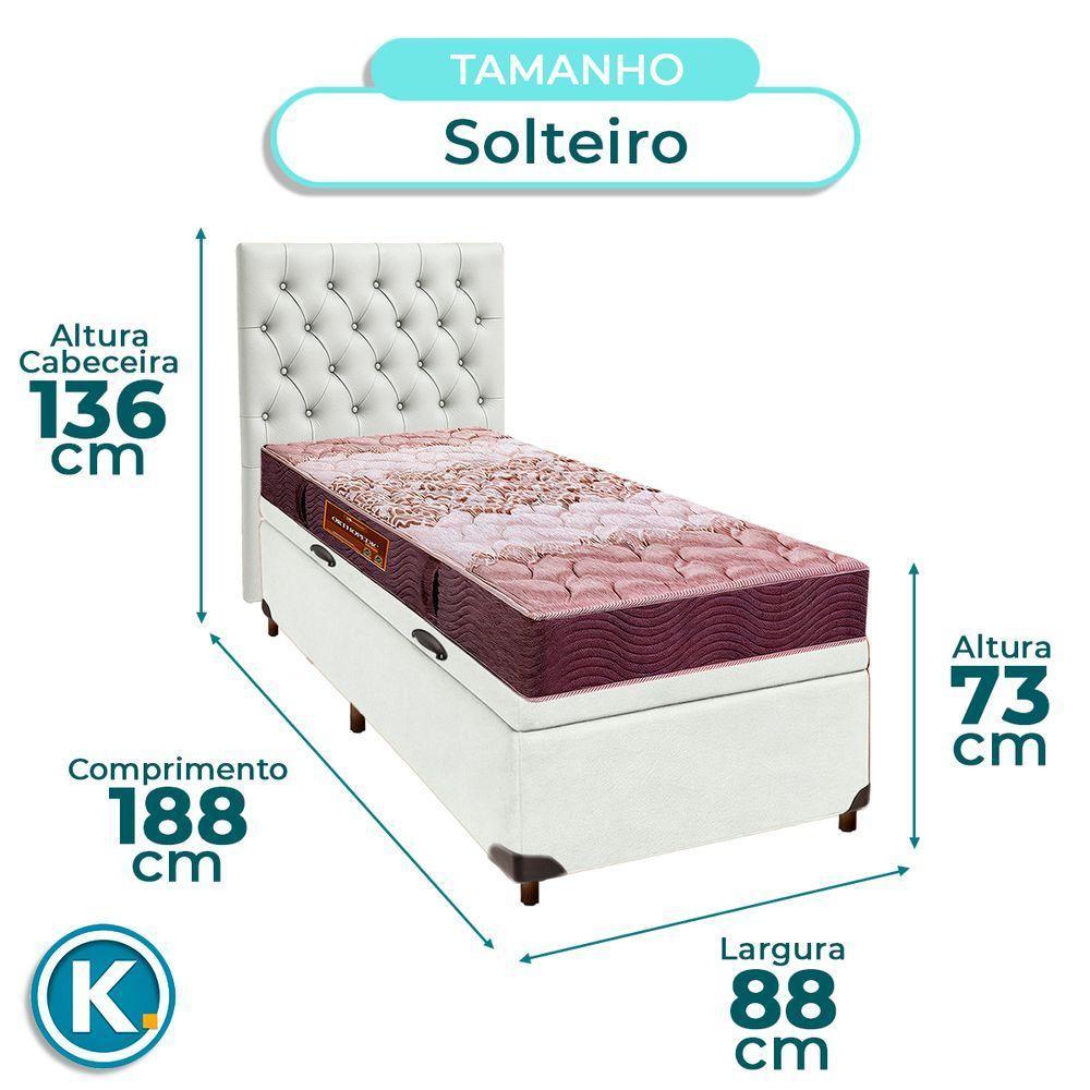 Cama + Bau Blindado E Colchão D26 Solteiro - Ortophedic Sankonfort + Cabeceira - 3