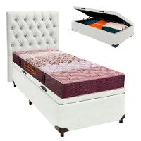 Cama + Bau Blindado E Colchão D26 Solteiro - Ortophedic Sankonfort + Cabeceira - 1