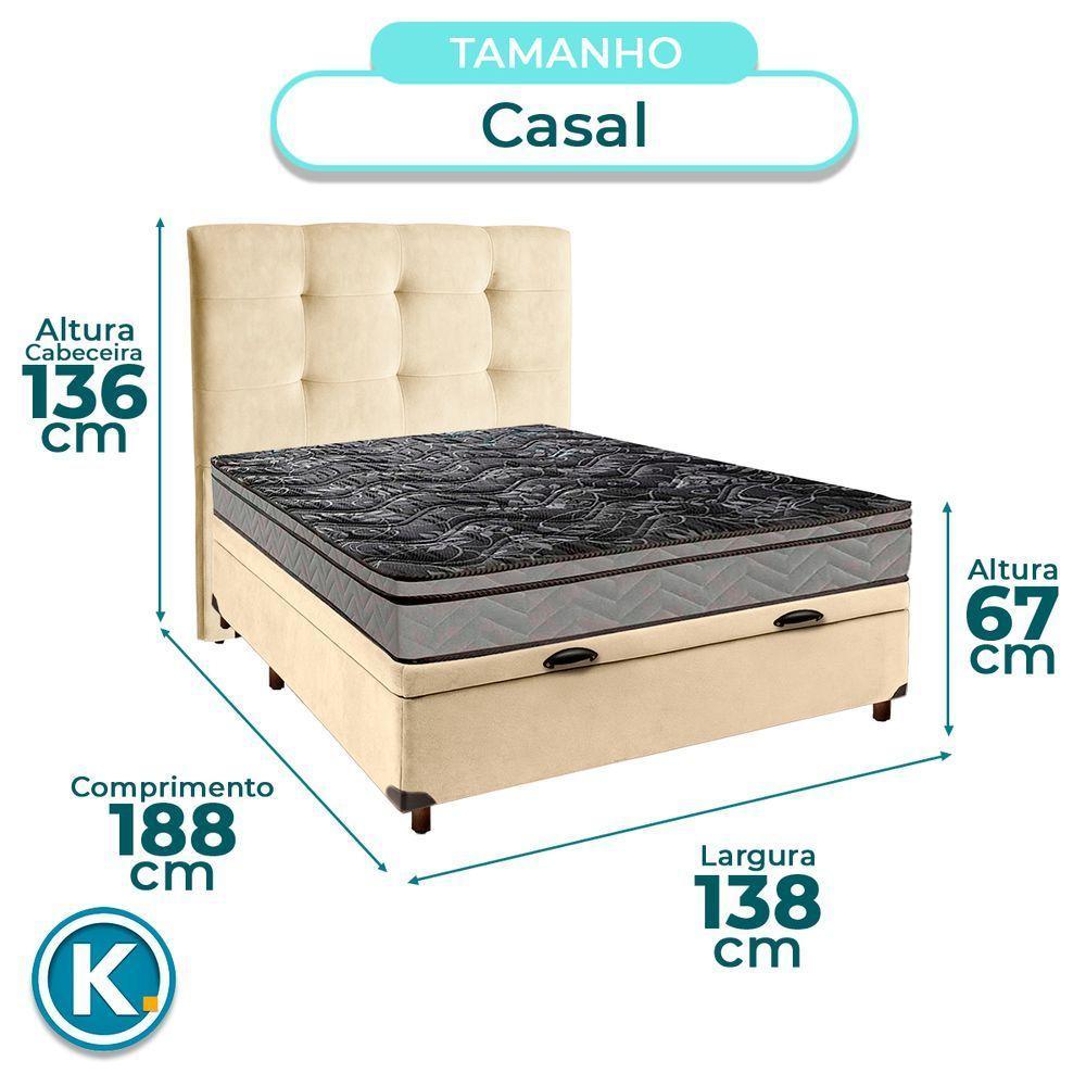 Cama + Bau Blindado E Colchão D28 Casal - Conforto Paropas + Cabeceira - 3