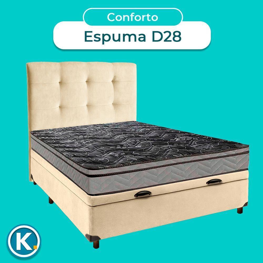 Cama + Bau Blindado E Colchão D28 Casal - Conforto Paropas + Cabeceira - 4