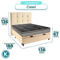 Cama + Bau Blindado E Colchão D28 Casal - Conforto Paropas + Cabeceira - 3