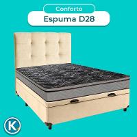 Cama + Bau Blindado E Colchão D28 Casal - Conforto Paropas + Cabeceira