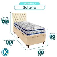 Cama + Bau Blindado E Colchão Molas Ensacadas Solteiro - Blue Paropas + Cabeceira - 3