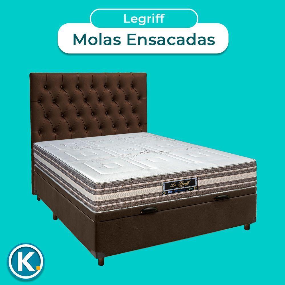 Cama + Bau Blindado E Colchão Molas Ensacadas Casal - Legriff Sankonfort + Cabeceira - 4