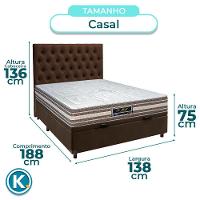 Cama + Bau Blindado E Colchão Molas Ensacadas Casal - Legriff Sankonfort + Cabeceira - 3