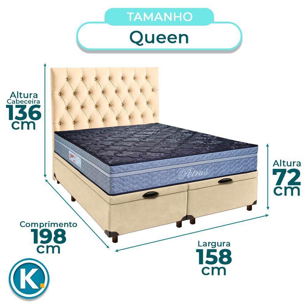 Cama + Bau Blindado E Colchão Molas Ensacadas Queen - Petrus Paropas + Cabeceira - 3