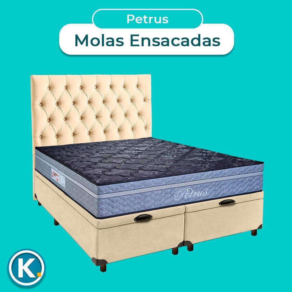 Cama + Bau Blindado E Colchão Molas Ensacadas Queen - Petrus Paropas + Cabeceira - 4