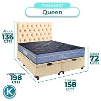 Cama + Bau Blindado E Colchão Molas Ensacadas Queen - Petrus Paropas + Cabeceira - 3