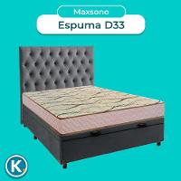 Cama + Bau Cinza E Colchão D33 Casal - Maxsono Paropas + Cabeceira