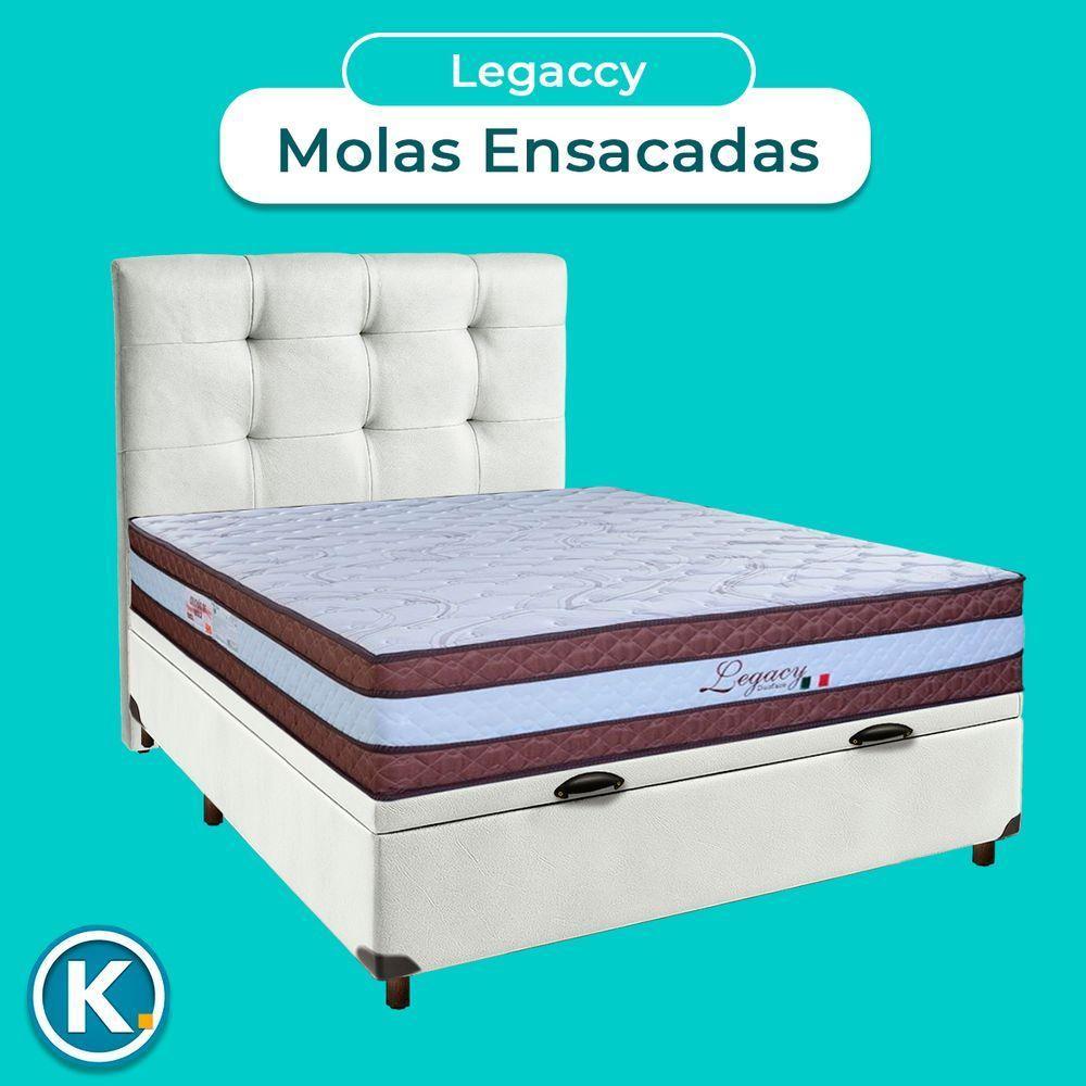 Cama + Bau Blindado E Colchão Molas Ensacadas Casal - Legaccy Paropas + Cabeceira - 4