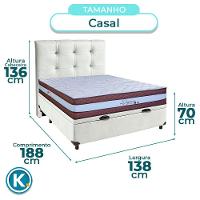 Cama + Bau Blindado E Colchão Molas Ensacadas Casal - Legaccy Paropas + Cabeceira - 3