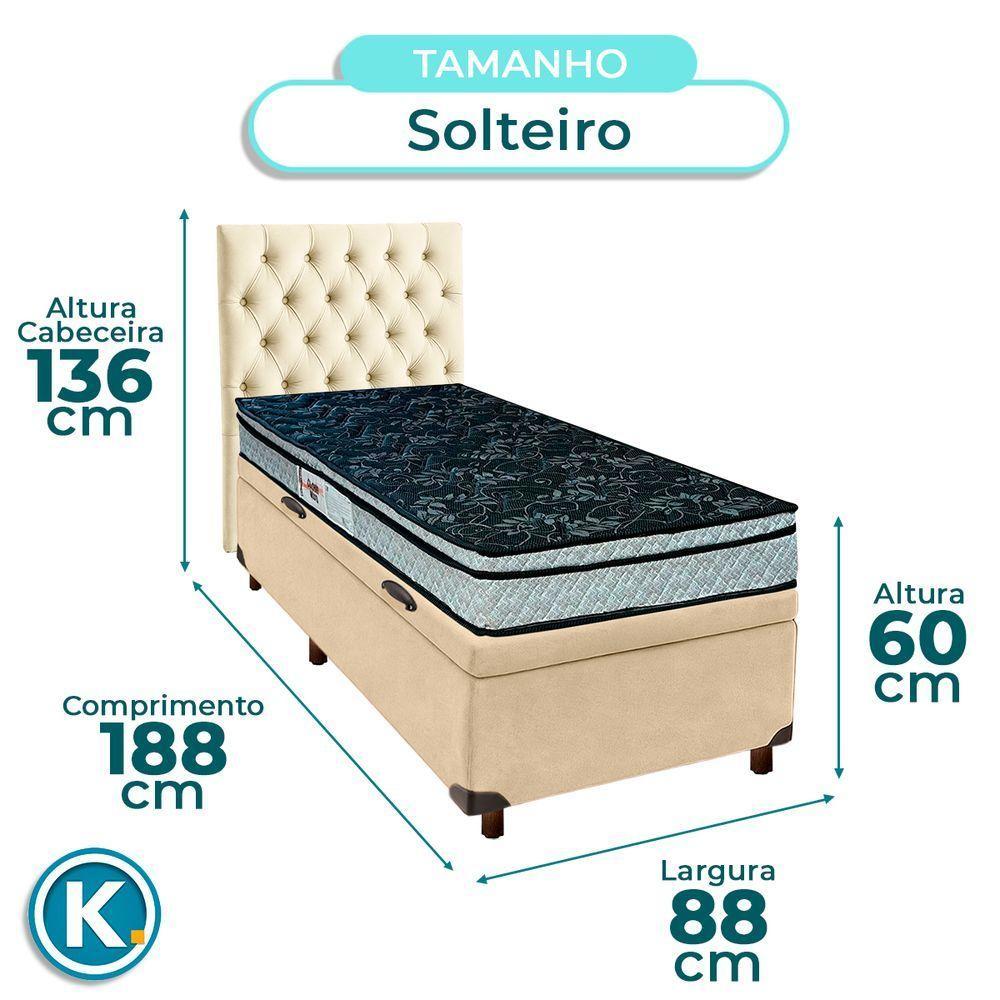 Cama + Bau Perola E Colchão D28 Solteiro - Conforto Paropas + Cabeceira - 3